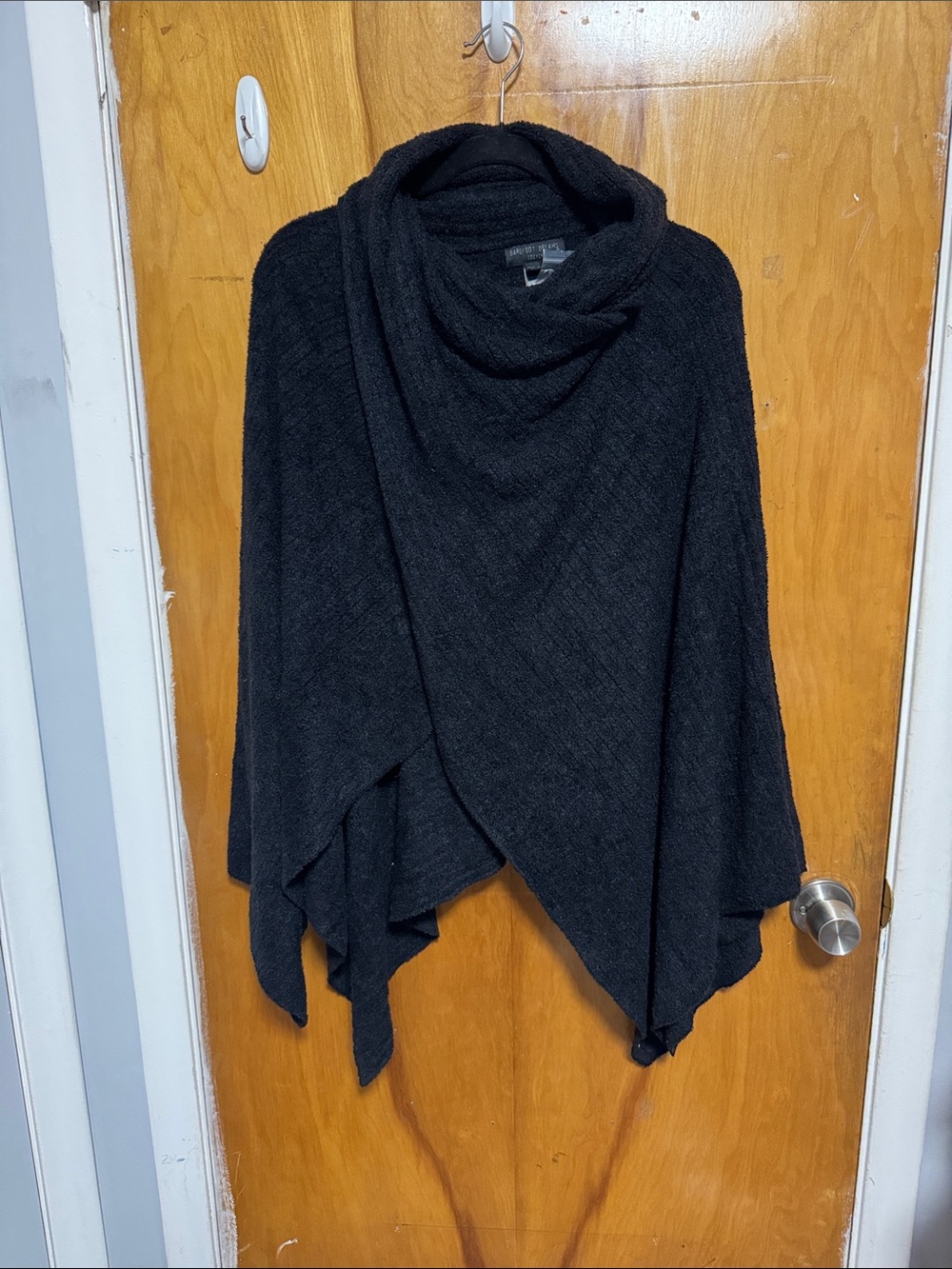 Black Women's Draped Wrap Sweater - Barefoot Dreams